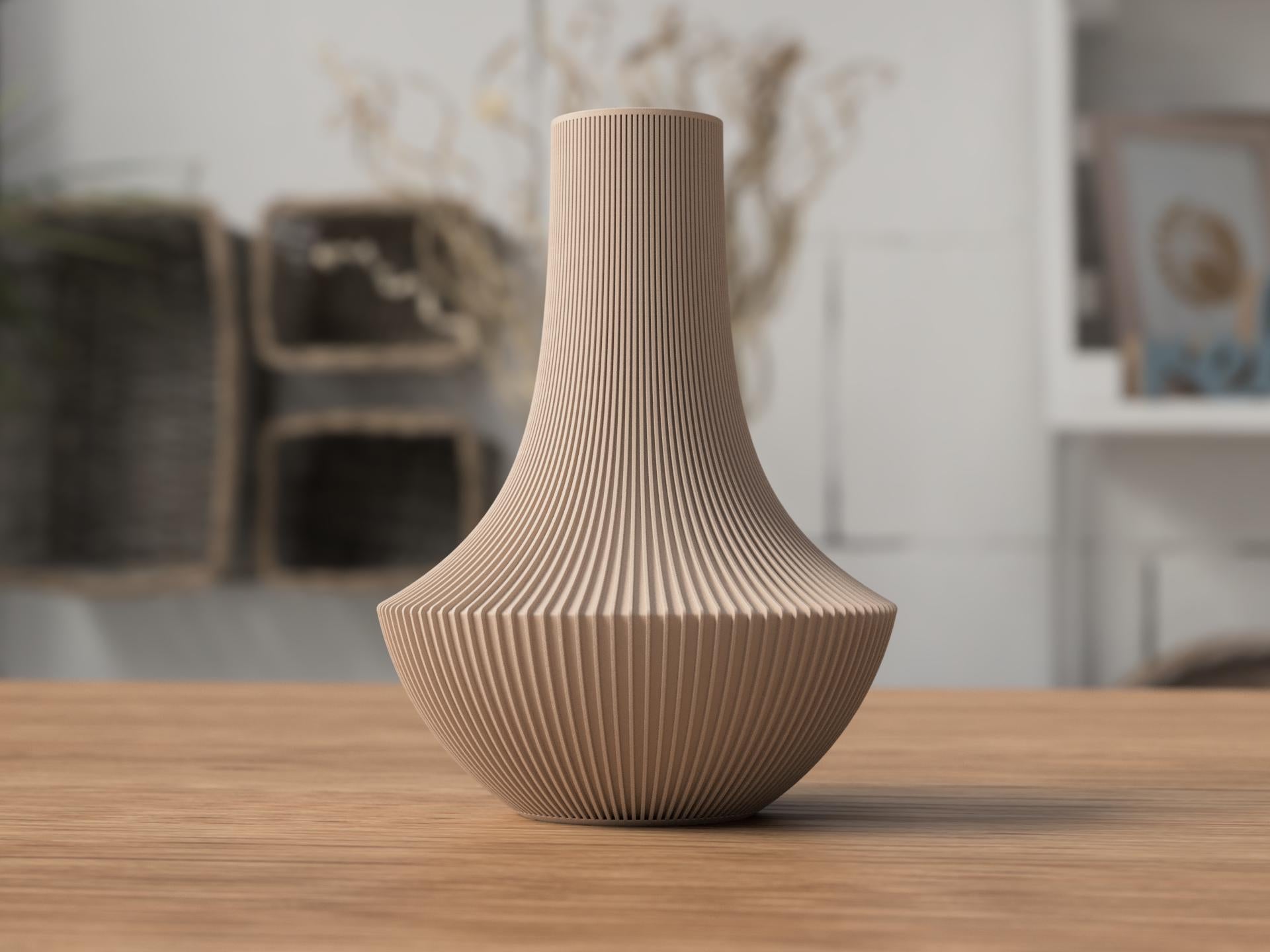 Vaso Japandi SHINTO Rigato 3D in PLA | Vaso decorativo minimal moderno | 18 cm / 21 cm | 3DodLAB