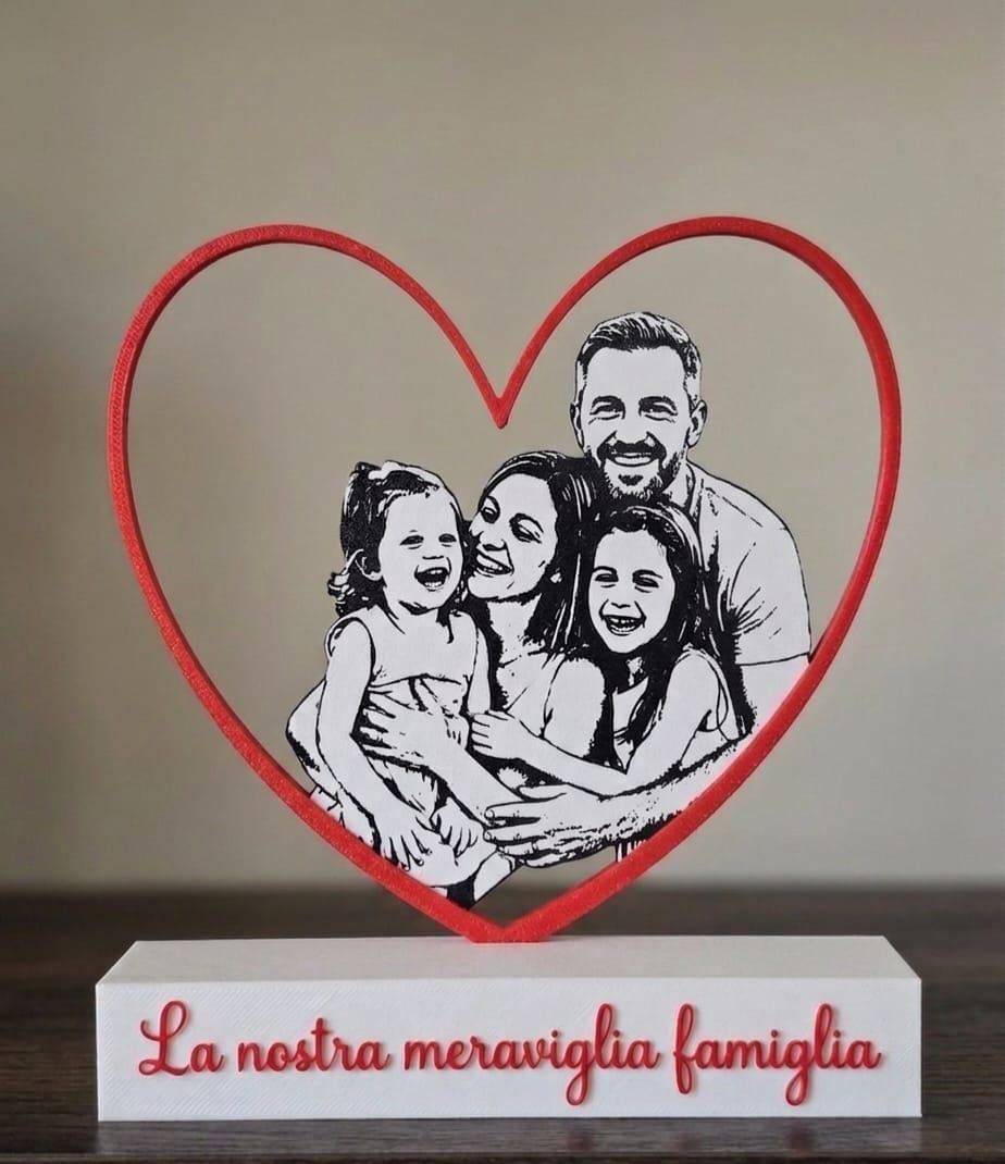Ritratto Personalizzato con Foto | Stampa 3D Custom, Regalo Personalizzato Coppia Famiglia Amici, Idea Regalo Unico, Custom Photo Gift