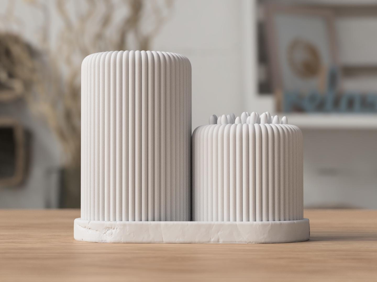 Organizer bagno Shiro effetto pietra – porta spazzolini 3D