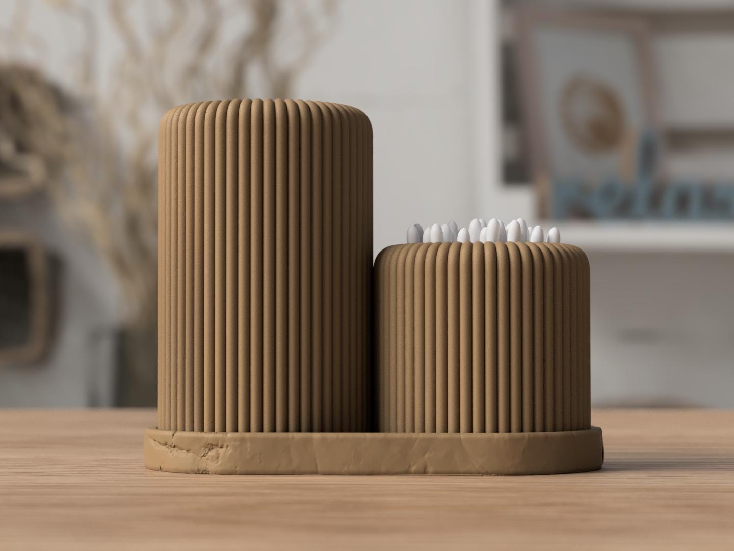 Organizer bagno Shiro effetto pietra – porta spazzolini 3D