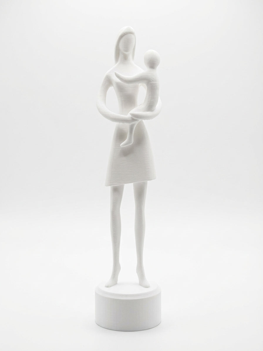 Statuetta Mamma con Bambino Personalizzata | Regalo per la Mamma | Idea Regalo Festa della Mamma | Decorazione Moderna Stampata in 3D