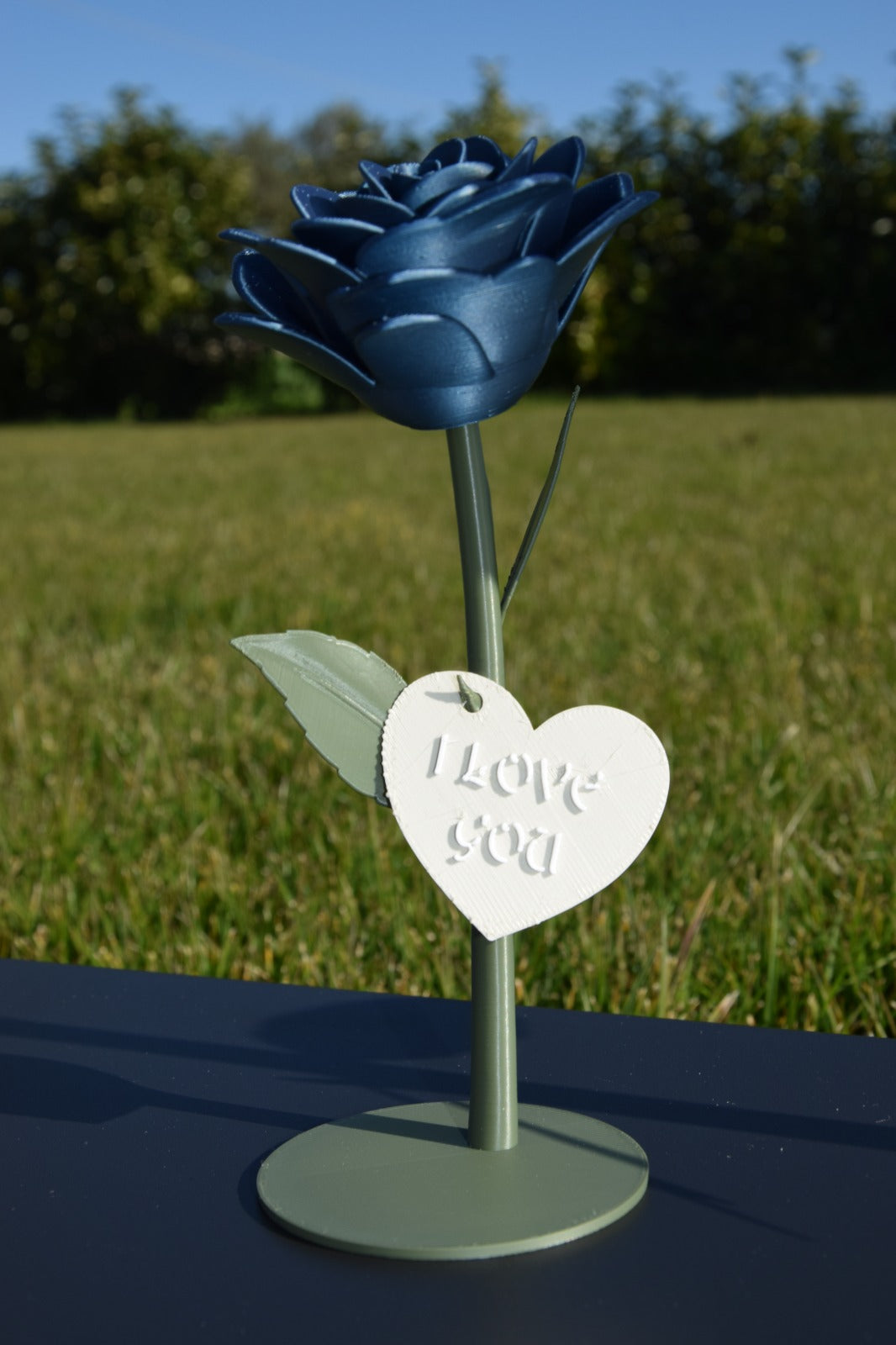 Eternal Rose with Base – 3D Printed Decorative Flower (15 / 20 / 25 cm) | 4 Colors