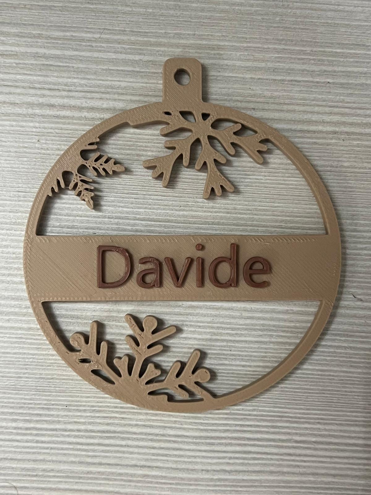 Pallina di Natale Personalizzata con Nome – Ø82 mm (Stampa 3D in PLA)