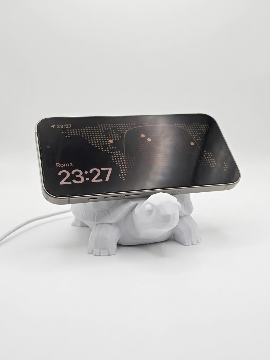 Supporto MagSafe a forma di Tartaruga | Dock iPhone 3D | Stand Scrivania Inclinato | Regalo Originale | Compatibile Apple MagSafe
