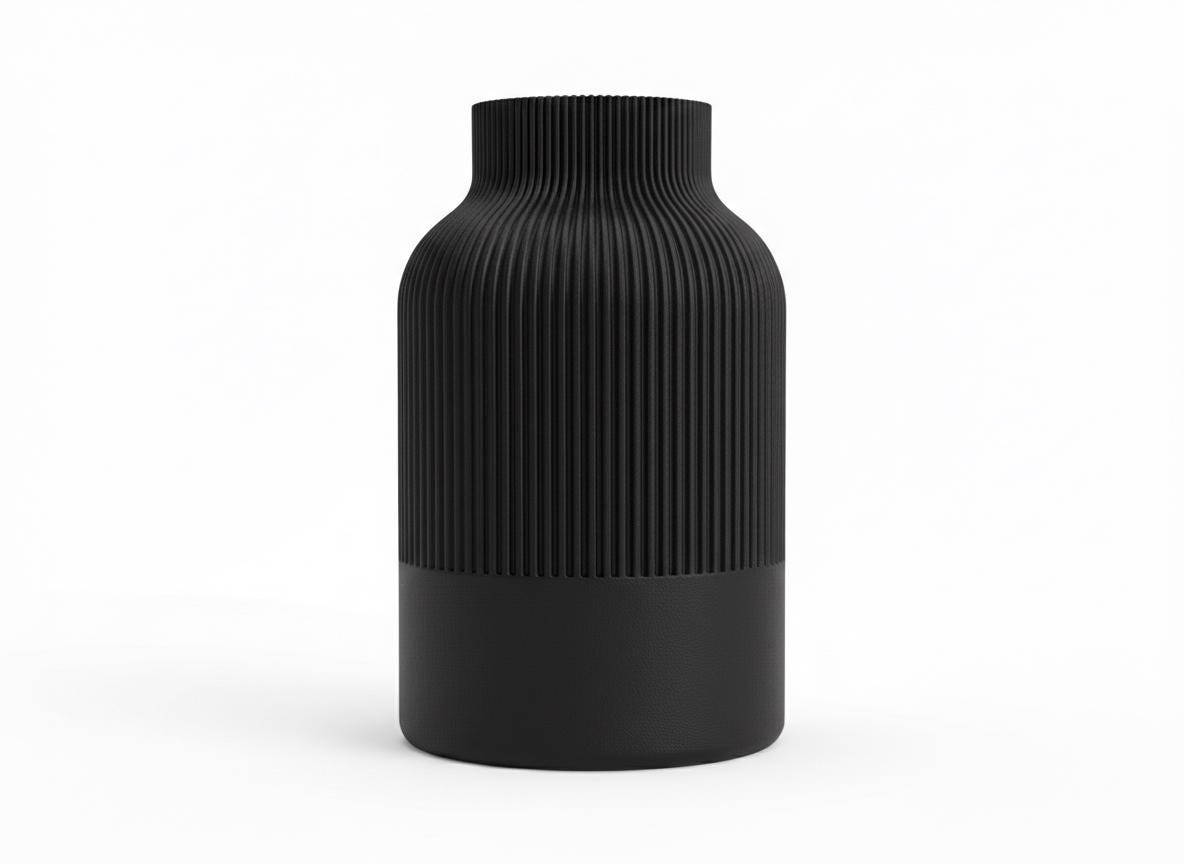 Japandi Ribbed Vase - Decorative PLA Vase (160 mm / 220 mm) | 9 Colors