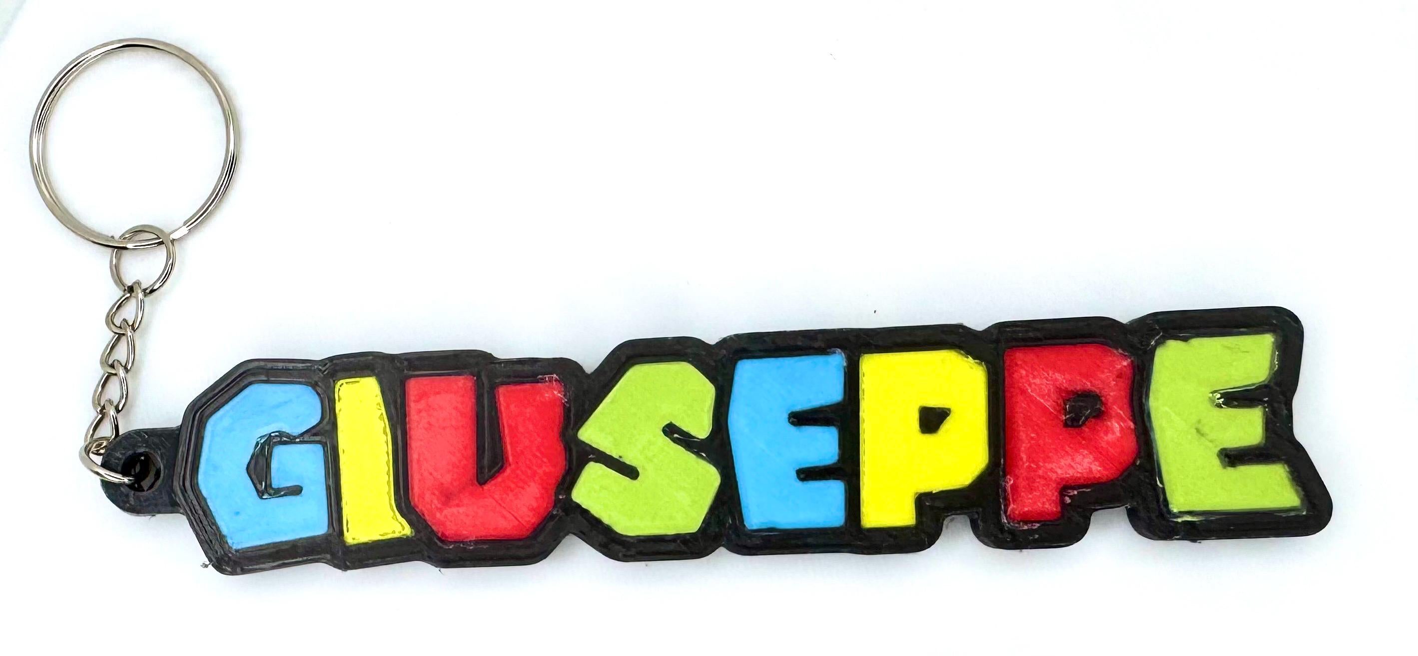 Retro Gaming Style Personalized Name Keychain - 3D Block Letters (PLA)
